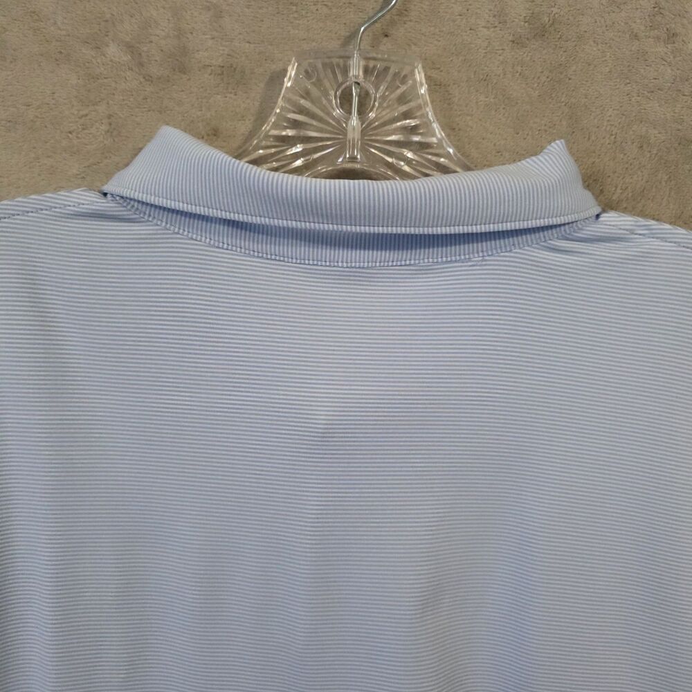 Peter Millar Summer Comfort Mens Polo Shirt Blue Striped Sz XL - Picture 5 of 9